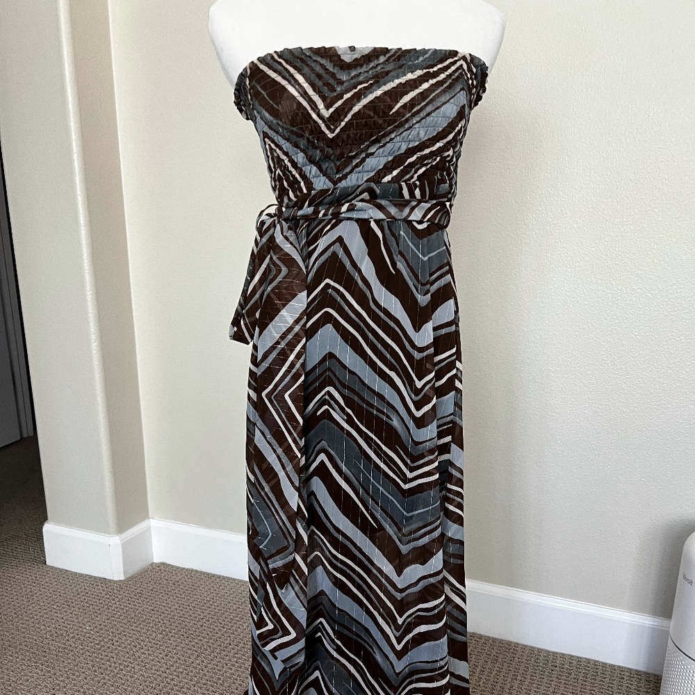 Strapless Chiffon Maxi Dress